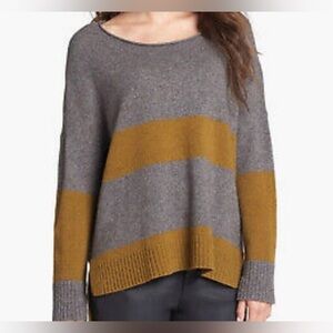 Eileen Fisher wool/yak blend color block sweater womens sz Medium Cozy casual